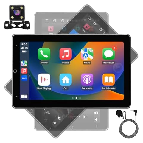 WENMENGDE10 inch 2+32GB Automatic Rotation IPS Full Touch Screen Android Car Radio Audio Video Stereo Player For Double Din With CarPlay Android Auto WiFi BT MirrorLink Split Screen PIP GPS Navigation Cover