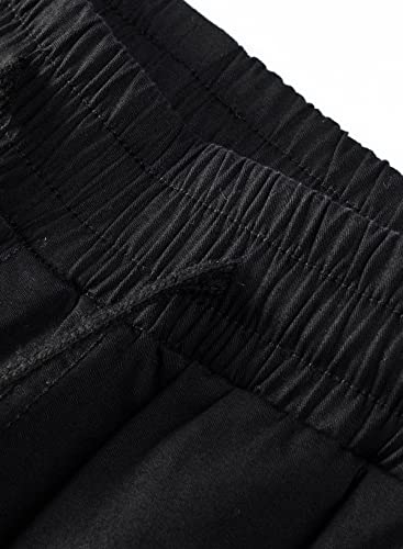 Jmierr Mens Casual Joggers Pants - Cotton Drawstring Chino Cargo Pants Hiking Outdoor Twill Track Jogging Sweatpants Pants With Pockets For Men, Us 36(L), A Black #TOP2