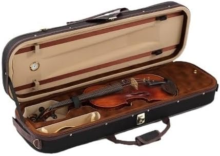 Violin instrument case 4/4-1/4 Violin Case Oxford Box One-shoulder Double-shoulder Lightweight Anti-pressure Violin Bag Protection Box(A,1/2)