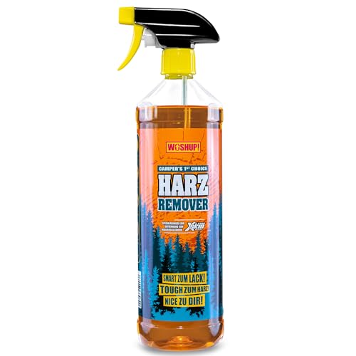 WOSHUP! Harzentferner 1000 ml mit Xtra Skin Schutzfilm Harzentferner, Harzlöser für Wohnwagen, Wohnmobil, Camping, Caravan, Vorzelt, Markise, Boot und Zelt. (1 Liter)