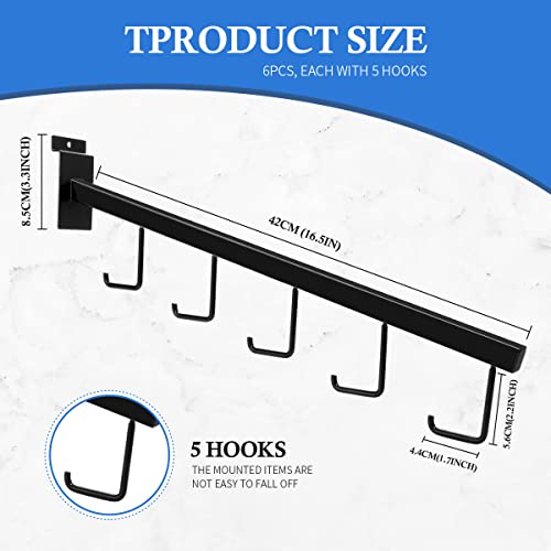 Wathfkcu 6Pcs Slatwall Hooks Hangers Slatwall Accessories Slatwall Panels Hanger With 5 Hooks Reinforcement Gridwall Hooks For Garage Shop Retail Display #TOP1