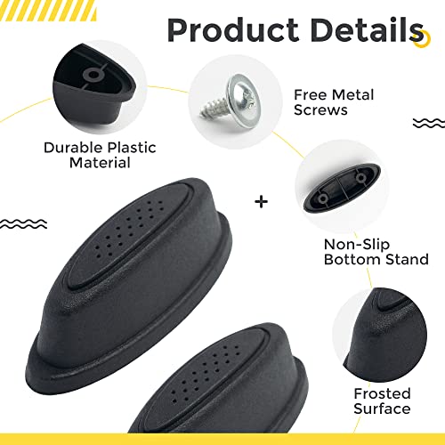 ISKYBOB 4 Pairs Luggage Bottom Side Stand Feet with 40 Screws, Baggage Replacement Stud Foot Black Feet Pads for All Suitcase4