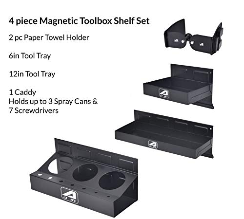 Aain Magnetic Toolbox Tray Set, Tool Box Holder Accessories For Tool Organizer,Garage Storage, 2 Trays, Can Caddy, Paper Towel & Screwdriver Holder (A049) #TOP1