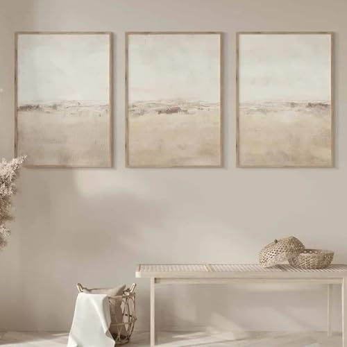 Art mural bohème neutre grand format pour créer un salon cocooning chic