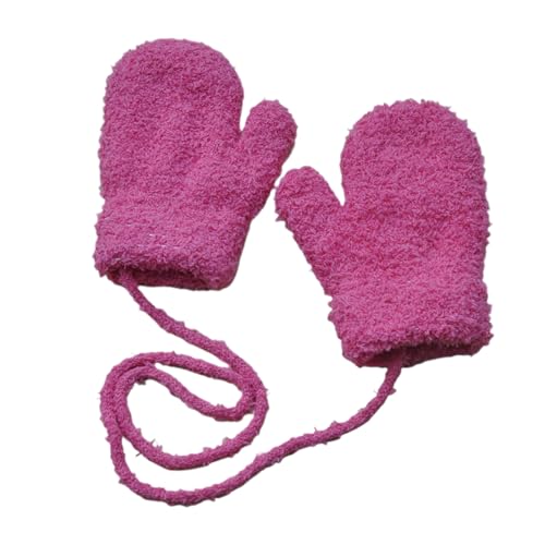 Genérico Guantes de Invierno para Bebé,Guantes de Invierno Acolchados con Dedos Completos,Accesorios De Protección De Peluche Antifrío Antipérdida - Para Jugar Al Aire Libre Esquiar Correr Saltar