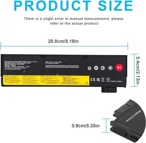 Image of 01AV423 01AV452 Laptop Battery Replacement for Lenovo ThinkPad T570 T580 T470 T480 P51S P52S TP25 A475 A485 01AV422 01AV424 01AV490 4X50M08810 SB10K97579 SB10K97580 SB10K97597 SB10K97581 (01AV424)