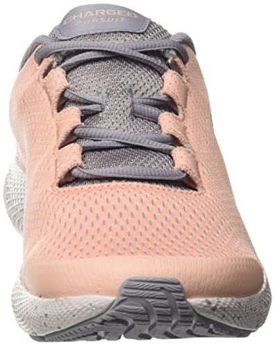 Under Armour Grade School Charged Pursuit 2 Running Shoe, Peach Frost (601)/Onyx White , 3.52