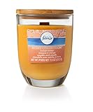 Febreze Home Collection Scented Oval Glass Jar Candle, Orange Mango, Soy Blend Wax, Orange, 7.5 Oz, Wooden Wick