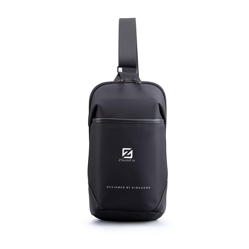 ZhaoCo Bolsos Cruzados para Hombre, Bolsa de Pecho Pequeña Moda Ligero para Ciclismo Vacaciones Fiesta Viaje Casual Negro