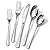 KINGSTONE Silverware Set, 30-Piece Flatware Set for 6, 18/10 Stainless Steel Premium Cutlery with Unique Ripple Handles Mirror Polished - Dishwasher Safe