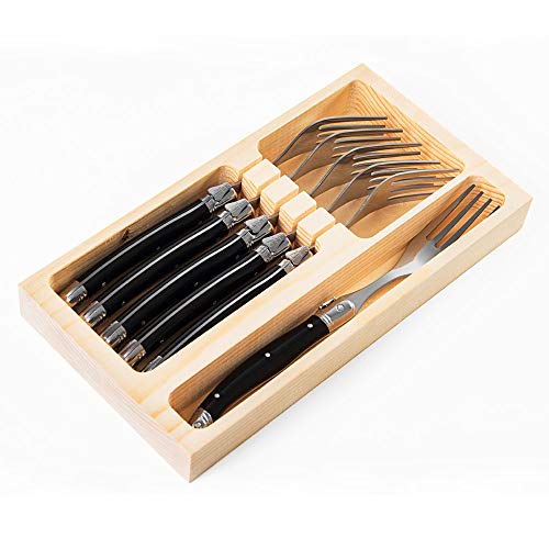 La Tour Garfos de aço inox Laguiole Preto, Luxo