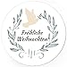 48 Weihnachtsaufkleber Friedenstaube Fröhliche Weihnachten - für Geschenke zu Weihnachten - Sticker Aufkleber Etiketten Geschenkaufkleber Verpacken, rund
