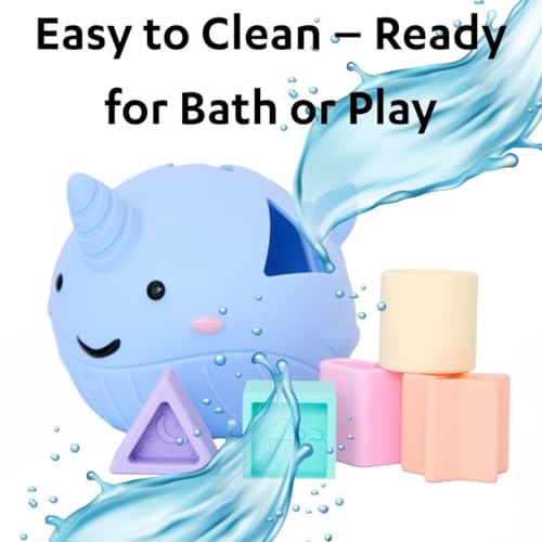 Jellystone Designs Nawhal Shape Sorter. Educational Sensory Shape Sorting Toy. Pastel Colour Matching Game. Easy to Clean & use for Bath Play. Dishwasher Safe. Gifts for Boys & Girls 10 Months + - Image 3