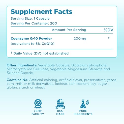 image for Clear Formulas Quick Absorption CoQ10 200mg - Coenzyme Q10 200mg Poten