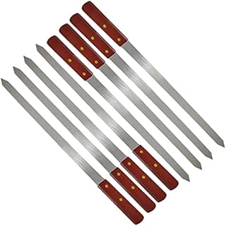 8 sztuk płaskie szaszłyki do grilla ze stali nierdzewnej, szaszłyki Adana, widelec do mięsa 60 cm, bardzo długie szaszłyki do szaszłyków, szaszłyki do szaszłyków akcesoria do grillowania na do