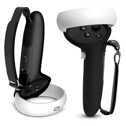 VirtualBuff-Controller-Grips-for-Meta-Oculus-Quest-2-Extended-Handle-and-Easy-Battery-Replacement-VR-Accessories-with-Silicone-Cover-and-Leather-Adjustable-Hand-Knuckle-Straps