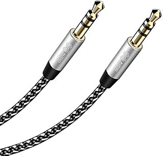 AUDIO GEEKS 3.5mm AUX Cable, Stereo, Gold Plated Jack For Professional Grade Audio Quality. 1m - Braided Ultra Durable Cable.