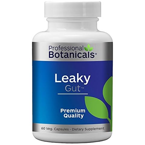 Professional Botanicals Gut Health Supplement, Leaky Gut Repair with L Glutamine, Zinc and Licorice Root Digestive Health Support – 60 Vegetarian Capsules Cover