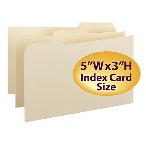 Smead Index Card Guide, 5"W X 3"H, With Blank 1/3-Cut Tabs, Manila, 100 Per Box (55030) #TOP1
