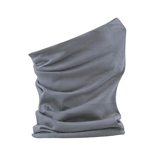 Pasamontañas para adultos con cuello de redecilla, pañuelo liso de cachemira, funda de viaje, gris claro, Talla única