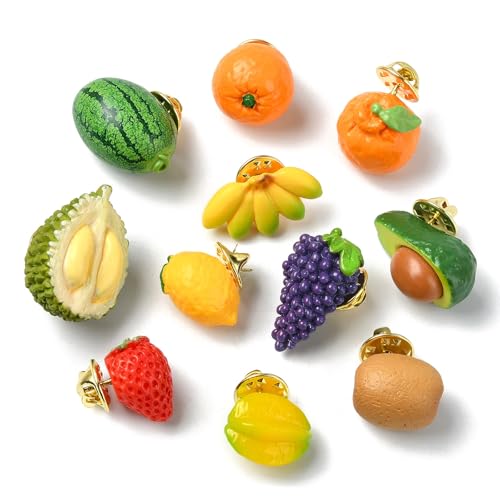 Image of Ipotkitt Bee Rectangle Biology Theme Fruit Vegetable Snake Ice Cream Brooches Insect Dessert Strawberry Lapel Pins for DIY Jewelry Craft Clothes Decor