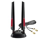 9dBi WiFi 6 6E Tri-Band 2.4GHz + 5 GHz + 6GHz Magnetic Base Gaming Antenna with Adapter for WiFi 6 6E Router PC Desktop Computer PCI-E Card Gaming Motherboard -  eifagur