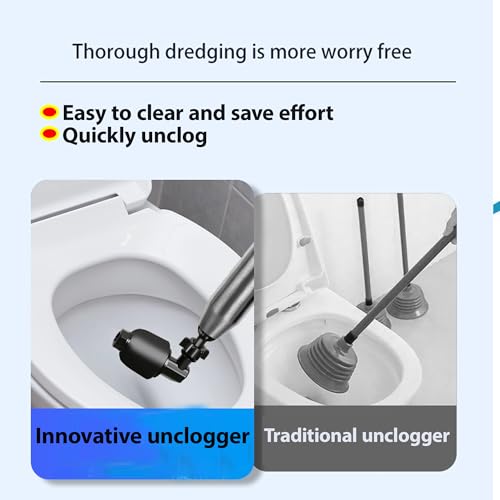 AHN Toilet Plunger Heavy Duty Air Drain Blaster,Drain Clog Remover Tool,High Pressure Drain Blaster with Visual Barometer,Toilet Clog Remover Plungers for Kitchen Clogged Pipe Sink Bathroom(Blue)