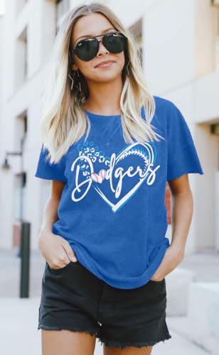 ALLTB Baseball Shirt for Women Baseball Mom Shirt Baseball Heart Graphic Tee Game Day Short Sleeve Tops2