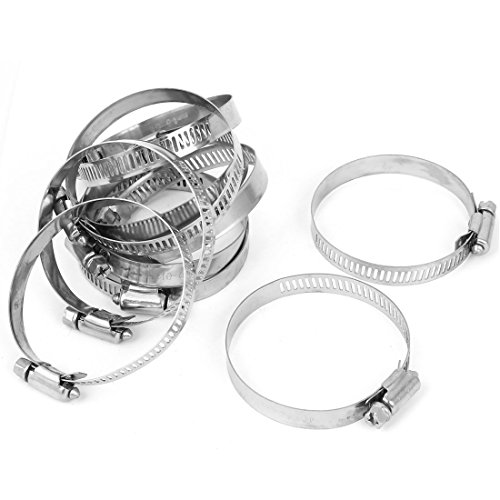 Aexit 40-64mm Stainless Clamps Steel Hose Clips Fuel Line Phillips Head Screws Clamps Strap Clamps 10 Pcs