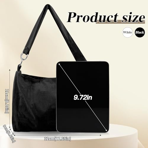 Shoulder Bag, Corduroy Shoulder Handbag Shoulder Purse with Magnetic Buckle for Women, Shoulder Purse Handbag2