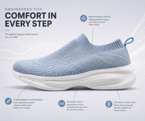 Image of Kraasa Trial Running Shoes with Lightweight Memory Insole | Breathable, Anti-Skid Knit Sneaker, Walking & Gym Shoes