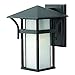 Hinkley Harbor Collection Transitional One Light Small Outdoor Wall Mount, Satin Black