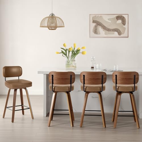 Bekrvio Juego de 4 taburetes de bar giratorios