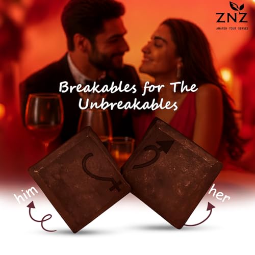Image of ZNZ Chocolate Tabs for Uplifting Mood | Best Dark Chocolate Gift Set for Couples | Romantic Gift box for Men & Women Birthday, Anniversary,Valentine & Wedding | Vegan & Gluten-Free Delight | Pack of 2
