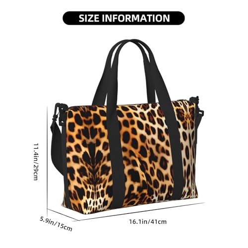 Leopard Animal print print Travel Duffel Bag,workout duffel bag, overnight shoulder Bag,Weekender Bag for Women Men4