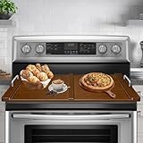 Folding Noodle Board Stove Cover with Handles: 29.5”×22”,Stove Top Covers for Electric Stove & Gas Burners, Gas Stove Cover for RV, Serving Tray,Apartment-Dark brown
