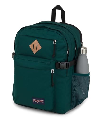 Image of JanSport Main Campus Backpack - Travel or Work Backpack with 15-Inch Laptop Sleeve and Dual Water Bottle Pockets, Deep Juniper