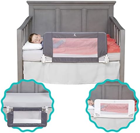 hiccapop Convertible Crib Bed Rail for Toddlers | Crib Rail Guard, Toddler Bed Rail for Crib | Baby Bed Rail Guard with Reinforced Anchor Safety