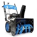 GasXcel Gas Snow Blower, 24-Inch 2-Stage Self-Propelled Cordless Snowblower with 6F/2R Speeds, Electric Start, LED Light, 13” Snow Tires, 209CC Gas Powered Snow Thrower 40FT Snow Throwing for Driveway