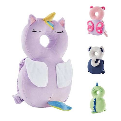 Image of Baby Back Potection Toddler Safety Protector Cushion Pad Toddler Backpack for Crawling Walking Adjustable Toddlers Back Safety Pad for Boys and Girls(Unicorn)