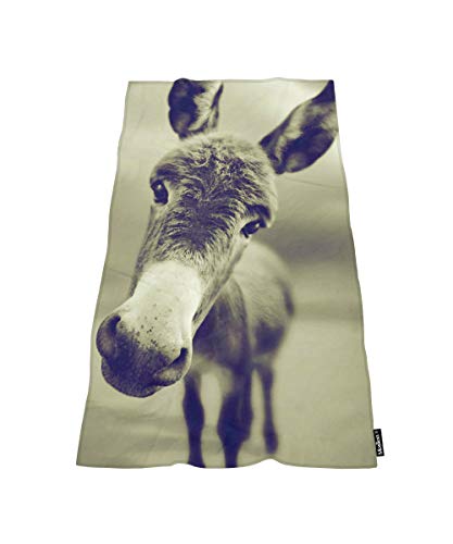Moslion Comfy Bath Towels Vintage Funny Donkey Soft Bathing/Beach/Camping Towel for Women Men Girls Boys Large Size 64x32 Inches
