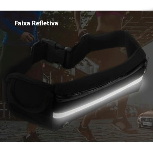 Pochete Para Corrida Porta Garrafa Porta Celular Fitness Esportiva Impermeável (Preto)