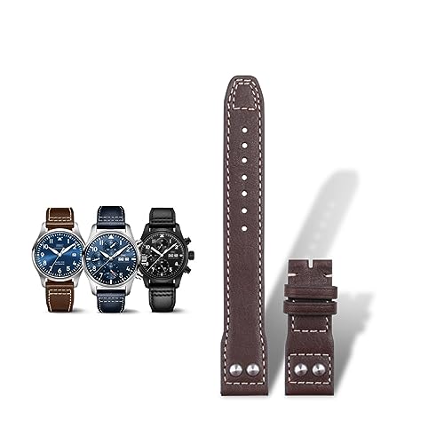 Bracelet en cuir de vachette souple 20 mm compatible IWC