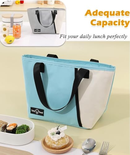 Image of Insulated Lunch Bag Leakproof Tote for Work, School, Travel, and Picnics Perfect for Women and Men(Black) Nylon, 16.2 Liters (SEA Blue)