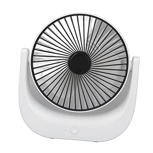 Ventilador de Escritorio Recargable Silencioso Flujo de Aire Ajustable 3 Velocidades Ventilador Escritorio Pequeño Gran Angular con Pilas para Dormitorio (BLACK)