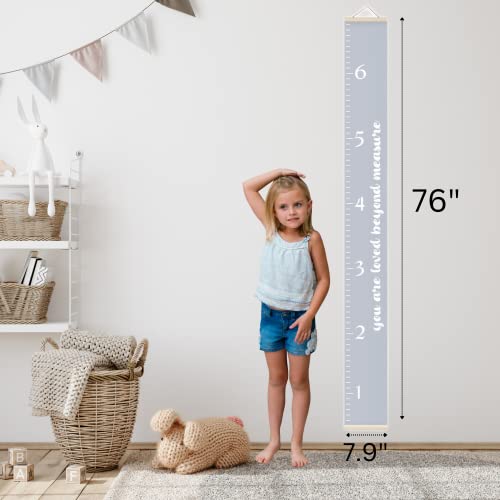 Morxy Growth Chart For Kids Unisex Kids Wall Room Decor Loved Beyond Measure- Gray #TOP3