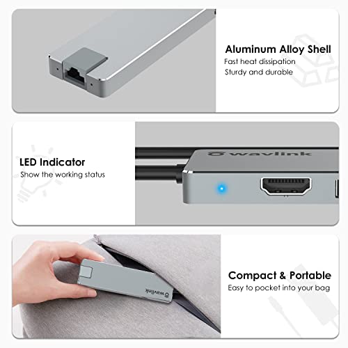 Usb C Hub, Wavlink Usb C To 4K Hdmi Display With Gigabit Ethernet, Sd/Tf Card Reader,Usb Ports, 100W Pd For Usb C Laptops And Type C Devices #TOP7