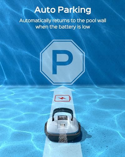 Bild 5 - WYBOT Poolroboter Akku Kabellos Poolsauger Roboter, Poolroboter Akku Robotersauger 100 Mins Automatisches Parken mit Dual-Antriebsmotoren für Flachem Boden Aufstellpools bis 80 m² Weiß