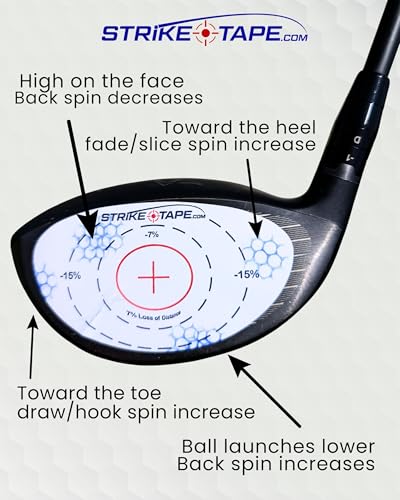 Image of STRIKEPRO Strike Tape Golf Impact Tape Right or Left Hand Club Face Stickers. No Residue Golf Impact Stickers for Instant Swing Analysis. Packs of Drivers or Drivers /Hybrid /Irons Club face Labels