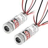 Longitud de onda: 650 nm ARCELI 2PCS 650nm 5mW 3-5V Módulo de línea de láser Rojo diodo con Lente de plástico del Controlador